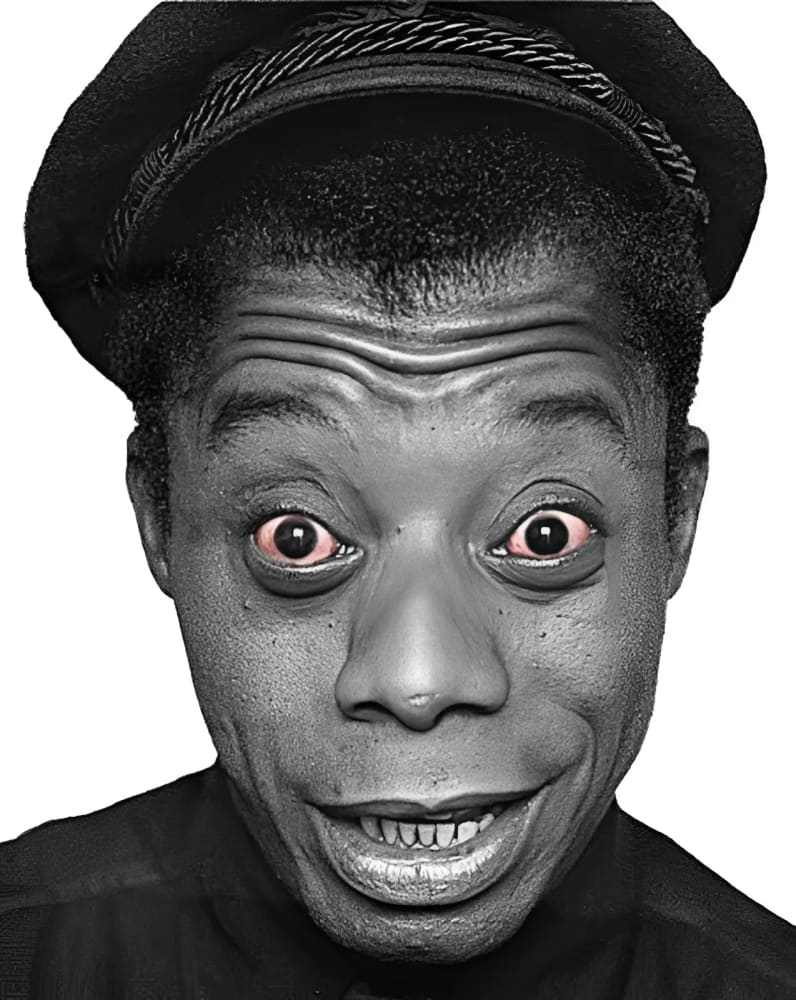 James Baldwin Red Eyes T-shirt by h.m. Peavy - Re - psychles Vintage Shop & Art Gallery