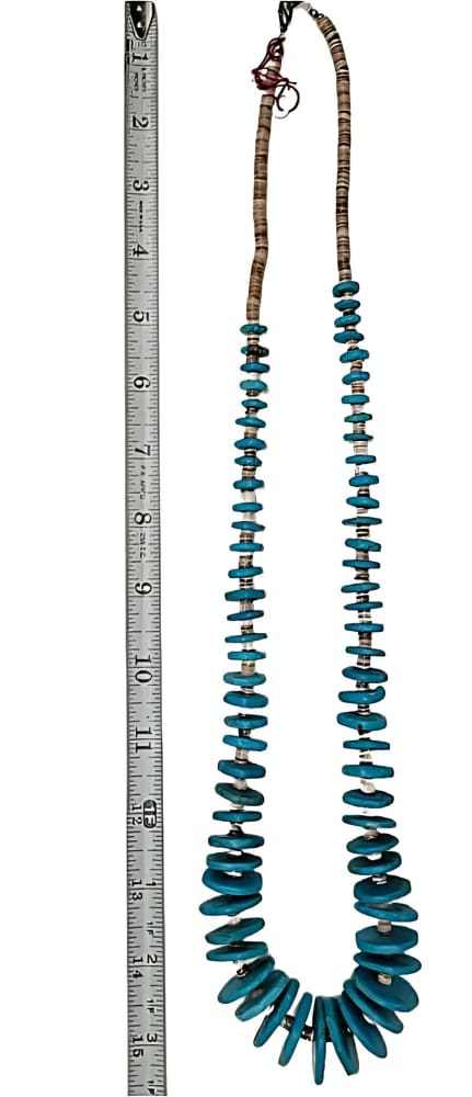 Navajo Turquoise Heishi Necklace by Santo Domingo - Re - psychles Vintage Shop & Art Gallery