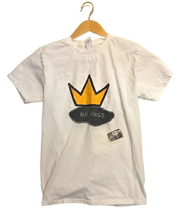 No Kings - One - of - a - Kind Anti - Authoritarian Protest T-Shirt by h.m. Peavy - Re - psychles Vintage Shop & Art Gallery
