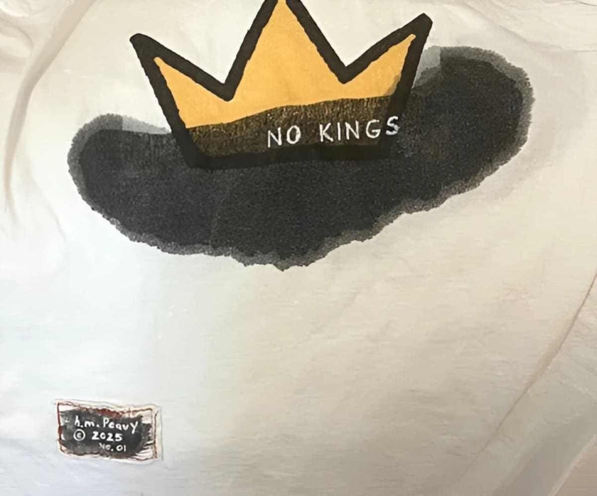 No Kings - One - of - a - Kind Anti - Authoritarian Protest T-Shirt by h.m. Peavy - Re - psychles Vintage Shop & Art Gallery