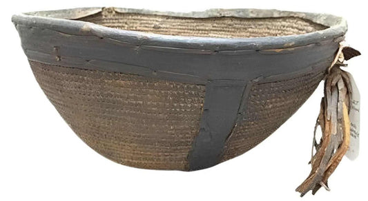 Nupe Coil & Leather Basket 1880s