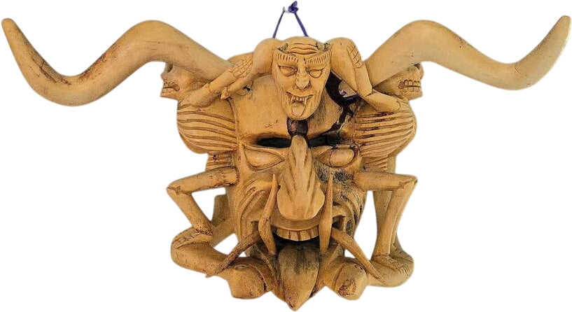 Juan Horta Plain Devil Mask Wood Carving