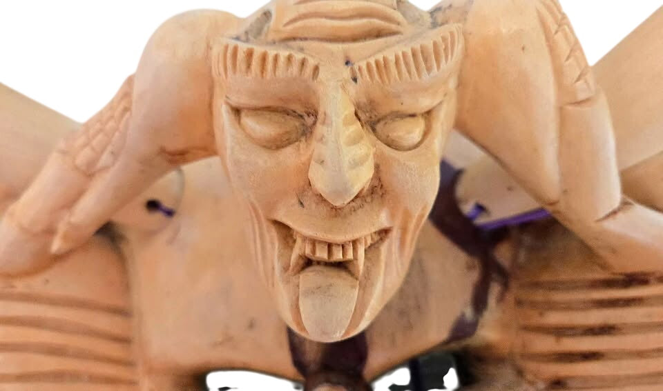Juan Horta Plain Devil Mask Wood Carving