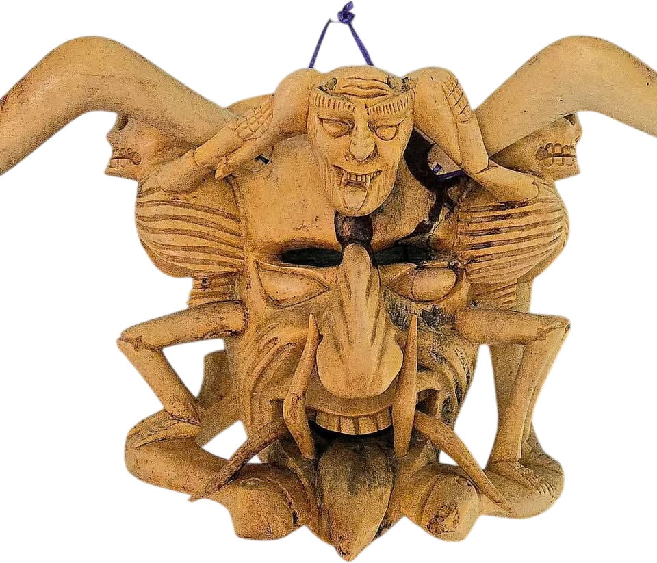 Juan Horta Plain Devil Mask Wood Carving