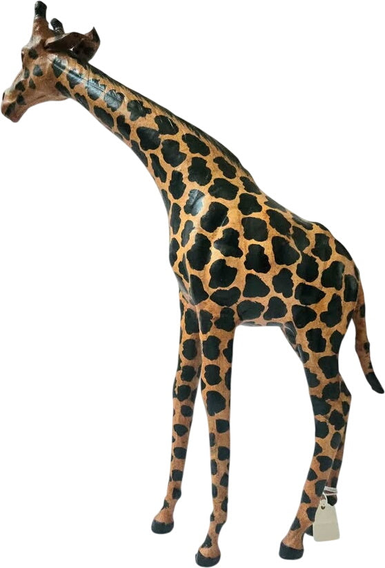 Giraffe toy figure on a white background