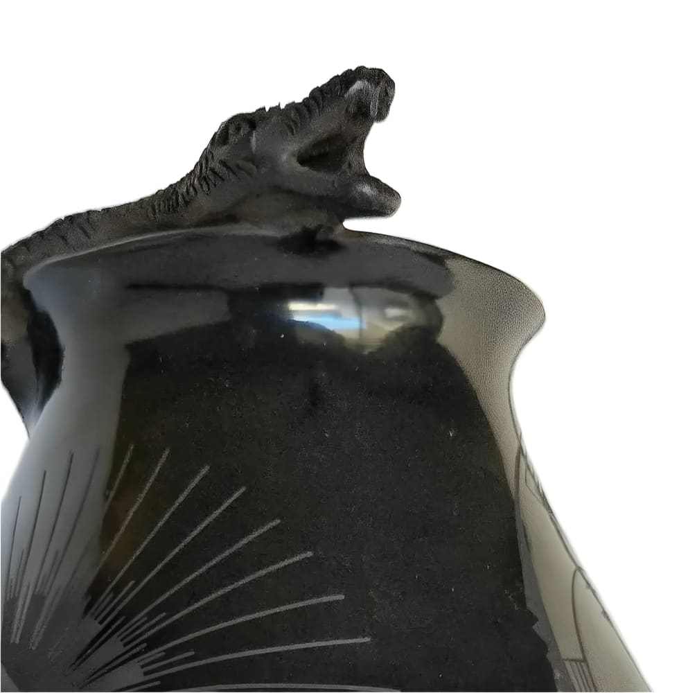 Rita Talavera Signed Black Ortiz Vase - Re - psychles Vintage Shop & Art Gallery